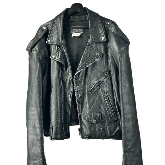 Black Biker Style Leather Jacket (Cosa Nova) - Picture 1 of 7